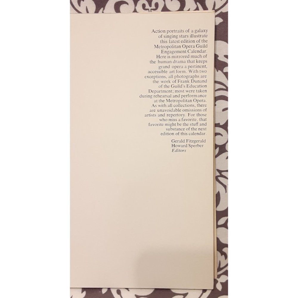 Metropolitan Opera Guild Engagement Calendar 1972 - Picture 6 of 7